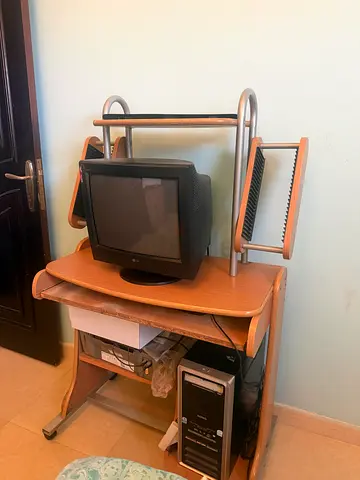 Compact Computer Desk with Monitor Stand