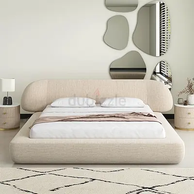 Modern stylish white colour king size linen Bed