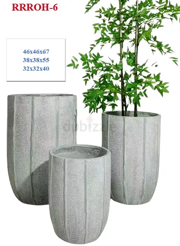 Modern Tall Cement Planter Pots | Indoor  Outdoor | 3 Sizes Available