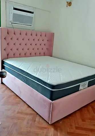 Queen Size Elegant Pink Velvet Bed Frame Are Available At Affordable Price