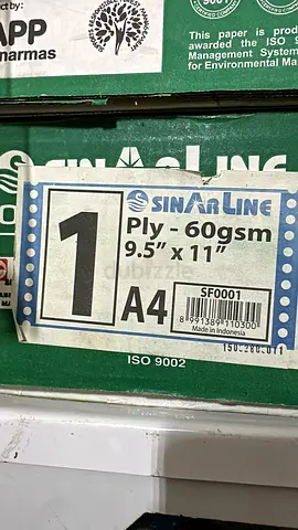 Sinarline 1 ply A4 Copy Paper - 60gsm, 9.5 x 11