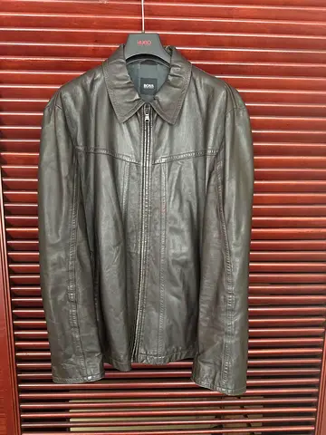 Stylish Brown Leather BOSS Jacket