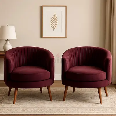 Stylish Pair of Modern Accent Chairs