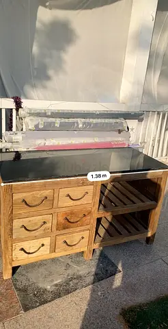 Stylish Wooden Kitchen Island with Storage