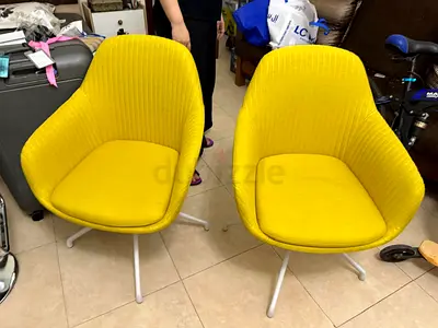 Rotating Yellow Classy Chairs