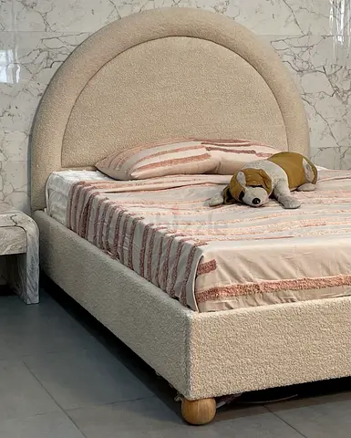 Comfortable Bed with Plush Headboard