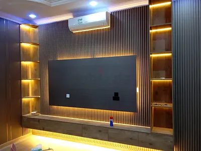 Modern Entertainment Center with LED Lighting