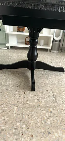 Elegant Black extendable dining Table with Unique Base