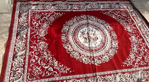 Elegant European Classical Red Area Rug