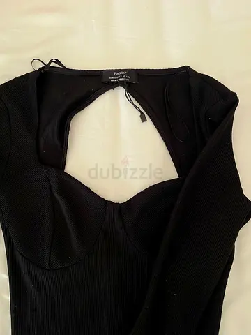 Bershka Elegant Black Dress with Unique Cut
