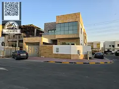 Villa for sale in Al Yasmin, Ajman. 5 master bedrooms, living room, majlis, kitchen, and maid's 