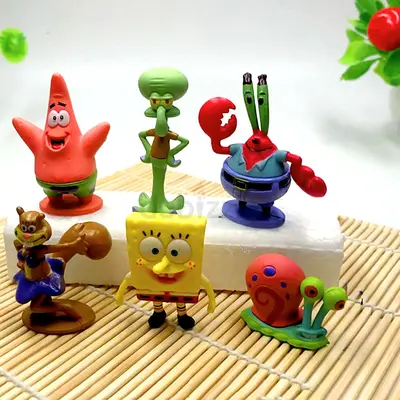 SpongeBob SquarePants Mini Figure Set – SpongeBob, Patrick, Squidward, Mr. Krabs, Gary  Sandy