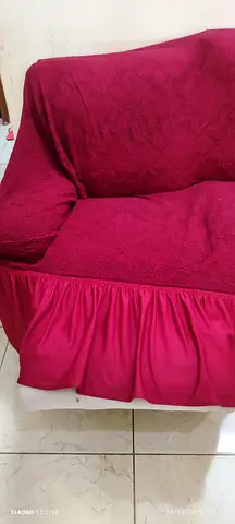 Cozy Red Sofa with Removable Cover  open sofa