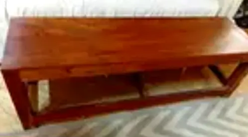 Solid wood bench
