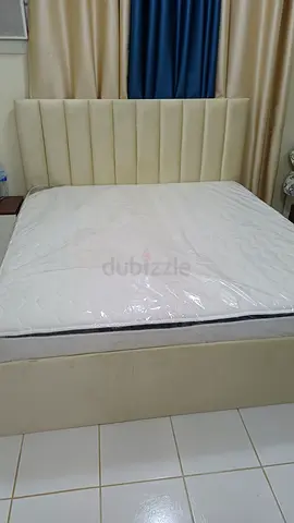 BED FAIBRC WOOD 180X200 CM WITH TOP PILLOW MEDICATED MATTRESS
