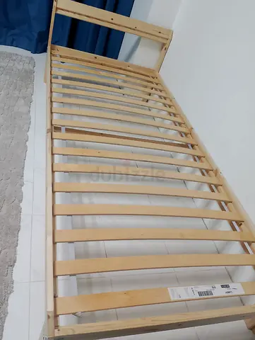 Ikea neiden pine bed frame with Ikea firm foam mattress