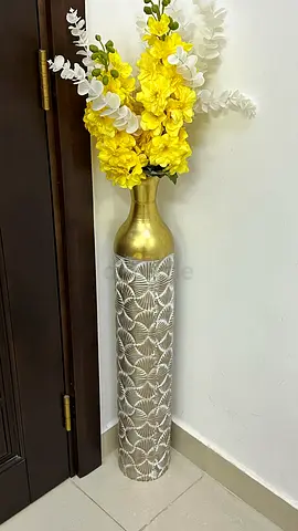 Elegant Floor Vase with Artificial Yellow Flowers