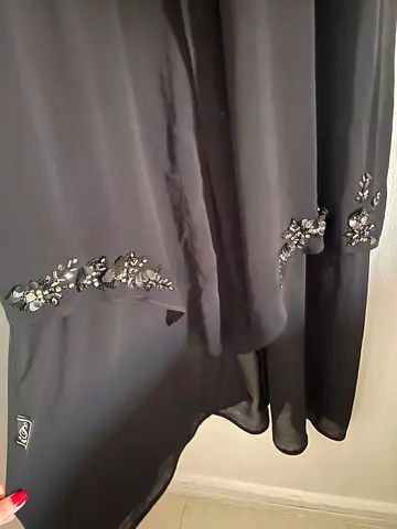 Elegant Black abaya with Embellished Details
