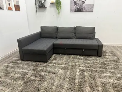 Stylish Grey L-shaped Sofa bed with Storage