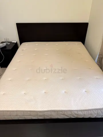 Queen IKEA MALM bed with IKEA HESSENG mattress 160x200