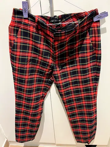 Stylish Red and Black Checked Pants