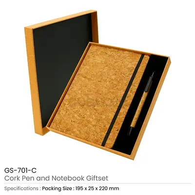 Cork Notebook and Ball Pen Gift Sets