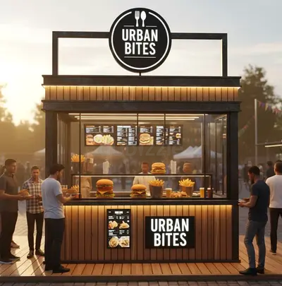 Elegant Food Kiosk for Indoor  Outdoor Cafés