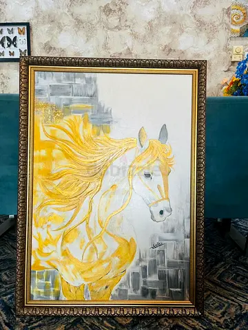 Majestic Framed Horse Painting