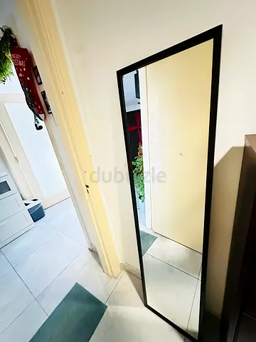 Stylish IKEA Full-Length Mirror with Sleek Brown Frame