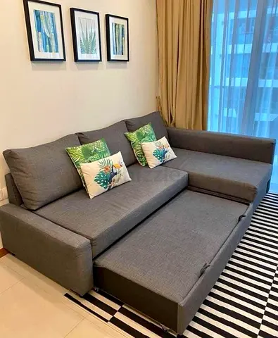 Ikea L Shape Sofa cum bed with big storage in L