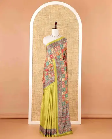 Elegant Multicolor Saree with Detailed Borders