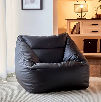 Cozy Black Bean Bag Chair for Relaxation