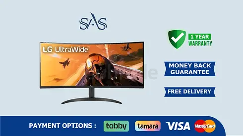 LG 34 Inch Monitor | Curved UltraWide | New | Free Delivery | Warranty | QHD 1440P Monitor