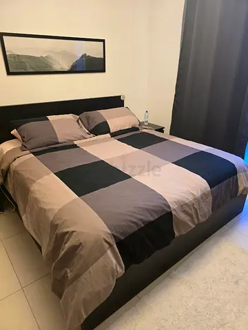 Ikea Hydraulic OttomanQueen  size bed with mattress