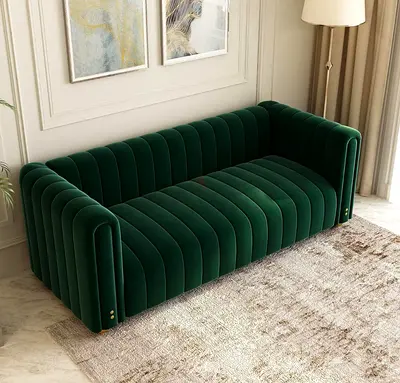 Elegant Green Velvet Sofa for Sale