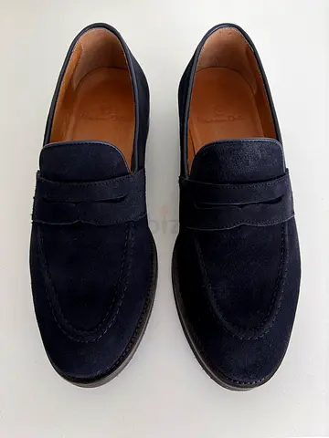 Stylish Blue Suede Loafers - Massimo Dutti