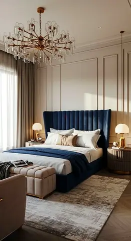 Luxury Bedroom Bed For Sale With High Quality Fabric Finish