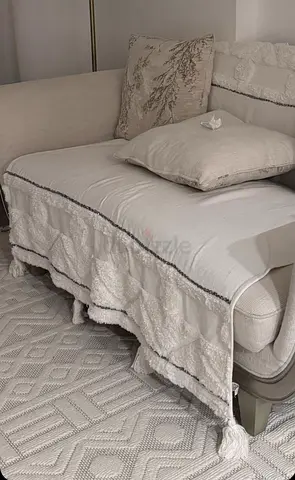 Cozy Sofa with Decorative Throw and Pillow