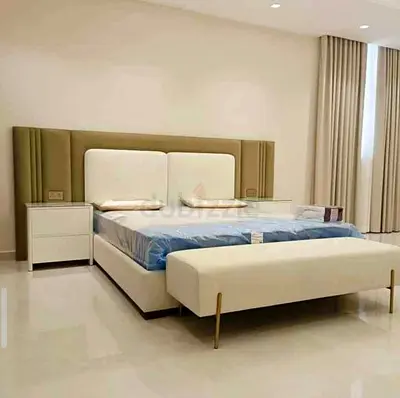 Elegant King Size Bed with Stylish Headboard