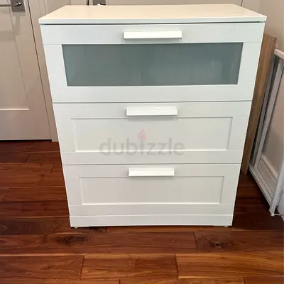 Modern White Three-Drawer Dresser