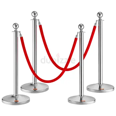 Elegant Red Velvet Rope Stanchions for Events