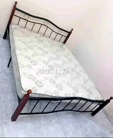 Sturdy Metal Bed Frame with Mattress