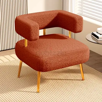 Stylish Rust-Colored Accent Chair