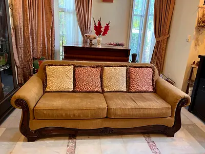 3 piece Elegant Classic Sofa with Decorative Cushions