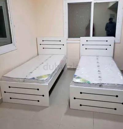 Modern White Twin Beds with Mattress