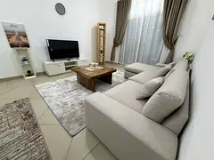 Furnished one bedroom apartment for monthly rent in Ajman, Al Shorooq Towers, spacious layout, maste