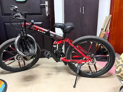 Exciting Red ZSTAR Mountain Bike with Helmet