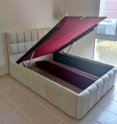 Stylish Upholstered Storage Bed with Lift-Up Base