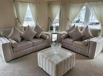 Stylish Beige Sectional Sofa Set
