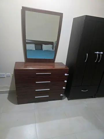 Home Center Bed Set (KING SIZE BED ALONG WITH MATTRESS, DRESSING TABLE AND SIDE TABLE)